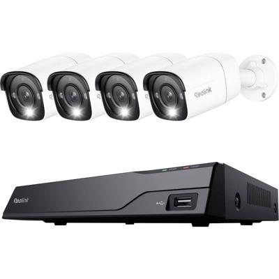 Reolink NVS8-12MB4 IP-Bewakingscameraset LAN 8-kanaals Met 4 cameras 4512 x 2512 Pixel