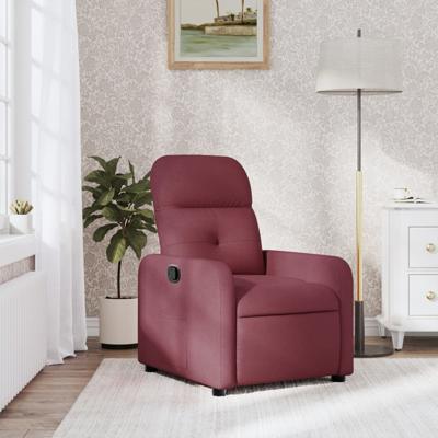 Fauteuil verstelbaar stof wijnrood