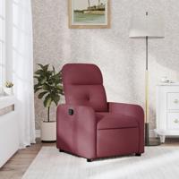 Fauteuil verstelbaar stof wijnrood