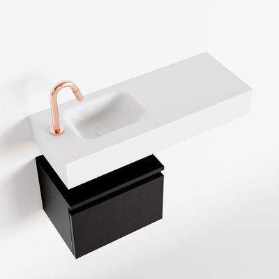 Toiletmeubel Mondiaz Andor | 80 cm | Meubelkleur Urban | Lex vrijhangend wastafel Talc Links | 1 kraangat
