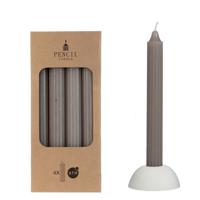 Potlood kaarsen set 4 stuks dia. 2.2 x H 20 cm grijs - Hortus