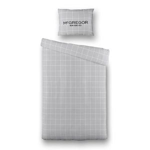 McGregor Dekbedovertrek McGregor Flanel - Gray Grid 1-persoons (140 x 240 cm + 1 kussensloop) Dekbedovertrek