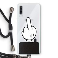Middle finger black: Samsung Galaxy A70 Transparant Hoesje met koord