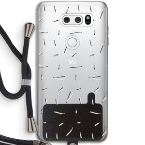Hipster stripes: LG V30 Transparant Hoesje met koord