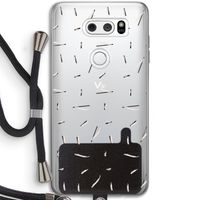 Hipster stripes: LG V30 Transparant Hoesje met koord