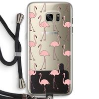 Anything Flamingoes: Samsung Galaxy S7 Edge Transparant Hoesje met koord
