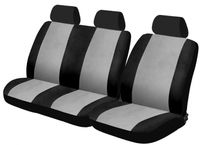 Car Plus stoelhoezenset Van uni polyester zwart/grijs 6 delig - thumbnail