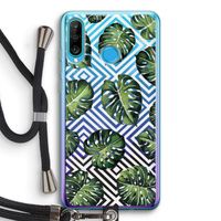 Geometrische jungle: Huawei P30 Lite Transparant Hoesje met koord