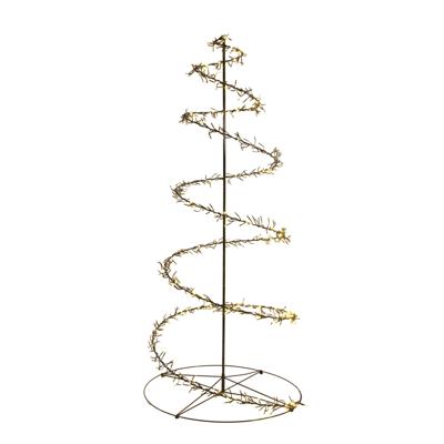 LED kerstboom in spiraal - zwart - 160 cm - metaal - 684 LED lichtjes - warm wit