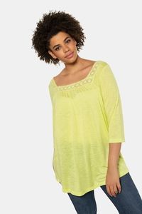 Ulla Popken Longshirt, A-lijn, kant aan hals, 3/4 mouwen - Grote Maten Ulla Popken Longshirt, A-lijn, kant aan hals, 3/4 mouwen - Grote Maten