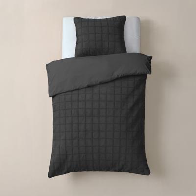 Sleeptime Faux Fur Check Zwart 140x200/220 cm