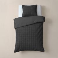 Sleeptime Faux Fur Check Zwart 140x200/220 cm
