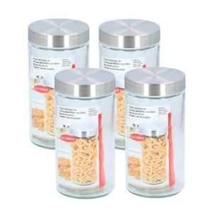 Alpina set van 4x stuks glazen luxe voorraadpot/voorraadbus 1500 ml