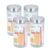 Alpina set van 4x stuks glazen luxe voorraadpot/voorraadbus 1500 ml