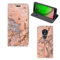 Motorola Moto G7 Play | Standcase | Marmer Oranje