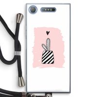 Zwart-wit cactus: Sony Xperia XZ1 Transparant Hoesje met koord Zwart-wit cactus: Sony Xperia XZ1 Transparant Hoesje met koord