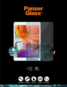 iPad 10.2 2019/2020/2021 PanzerGlass AntiBacterial Glazen Screenprotector - Case Friendly - Zwarte Rand