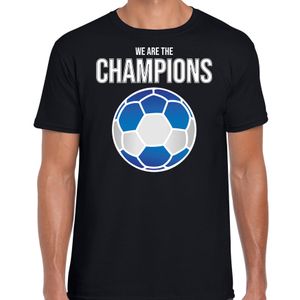 Griekenland EK/ WK supporter t-shirt we are the champions met Griekse voetbal zwart heren