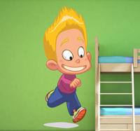 Sticker kinderkamer lopende jongen