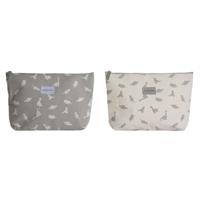 Reistasje DKD Home Decor Wit Grijs Katoen 33 x 8 x 21 cm (2 Stuks)