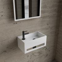 Fonteinset BWS Solid Surface Met Handdoekhouder Links Wit Gunmetal Boss & Wessing