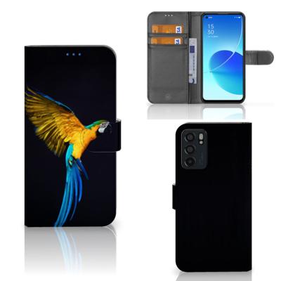 OPPO Reno6 5G | Telefoonhoesje | Met pasjeshouder | Papegaai
