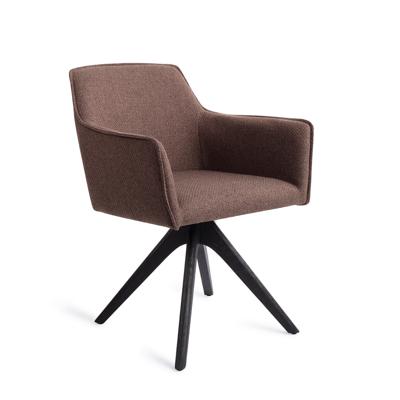 Jesper Home Eetkamerstoel 'Hofu' Revolve Oak Black, kleur Potters Clay