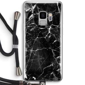 Zwart Marmer 2: Samsung Galaxy S9 Transparant Hoesje met koord