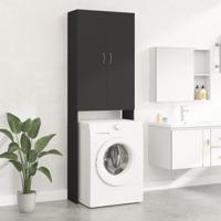 Wasmachinekast 64x25,5x190 cm zwart
