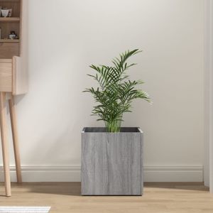 Plantenbak 40x40x40 cm bewerkt hout grijs sonoma eiken