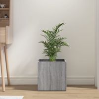 Plantenbak 40x40x40 cm bewerkt hout grijs sonoma eiken - thumbnail
