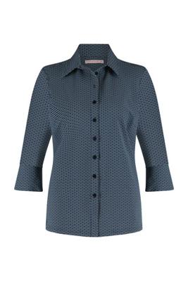 Poppy ring cuff shirt - black/cobalt - 07140