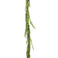 Bellatio Design kunstplant/hangplant slinger - Varen/Monilophyta - groen - 180 cm