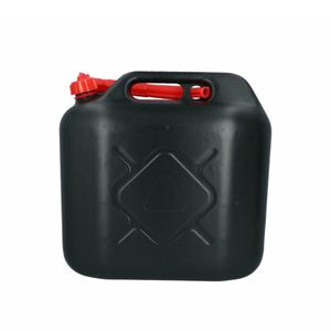 Jerrycan zwart met rode flexibele schenktuit 20 liter   -