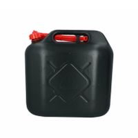 Jerrycan zwart met rode flexibele schenktuit 20 liter   - - thumbnail