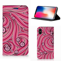 Apple iPhone X | Xs Bookcase Swirl Pink