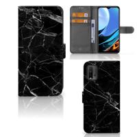 Xiaomi Redmi 9T | Poco M3 | Bookcase | Marmer Zwart - Origineel Cadeau Vader