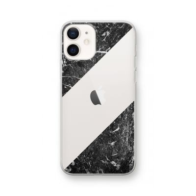 Zwart marmer: iPhone 12 Transparant Hoesje