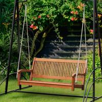 Schommelbank Eucalyptus Schommel met 2 Robuuste Touwen 126 x 62 x 60 cm Natuurlijk
