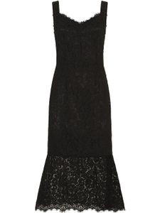 Dolce & Gabbana robe en dentelle à col v - Noir