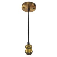 LED Hanglamp - Hangverlichting - Industrieel - Rond - Mat Goud Aluminium - E27 - thumbnail