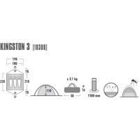 High Peak Namiot Kingston 3 3 persoon/personen Blauw Koepel/Iglotent - thumbnail