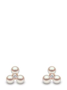 Yoko London boucles d'oreilles en or rose 18ct ornées de perles d'eau douce et de diamants