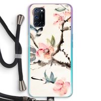 Japanse bloemen: Oppo A92 Transparant Hoesje met koord