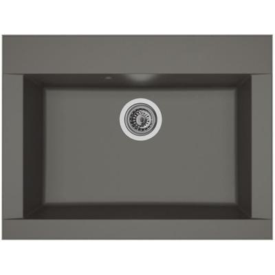 STRADOUR Ingebouwde gootsteen 1 kom zonder afdruiprek Hexo - Hars - 66 x 50 cm - Beton grijs