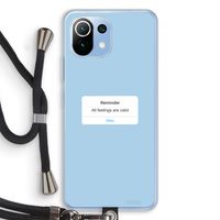 Reminder: Xiaomi Mi 11 Lite Transparant Hoesje met koord