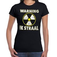 Halloween warning ik straal verkleed t-shirt zwart voor dames