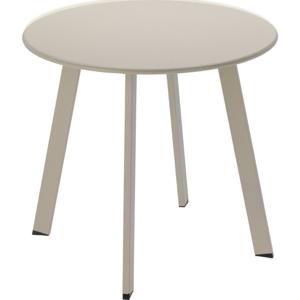 Tuin bijzettafeltje - beige - metaal - Dia 50 cm - rond - koffietafel