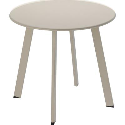 Tuin bijzettafeltje - beige - metaal - Dia 50 cm - rond - koffietafel