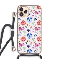 Bloemetjes: iPhone 11 Pro Transparant Hoesje met koord